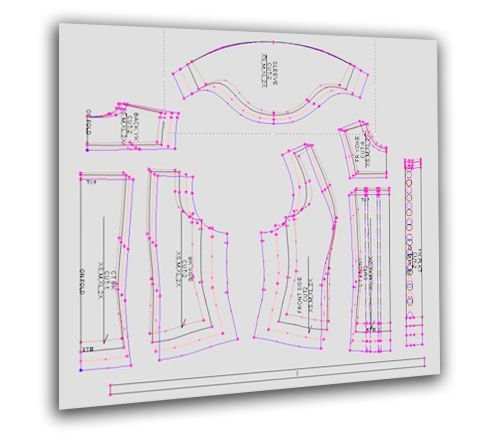 Blouse shirt pattern grading